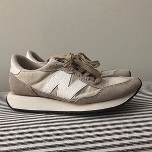 New Balance Tan and White Athletic Shoes 327